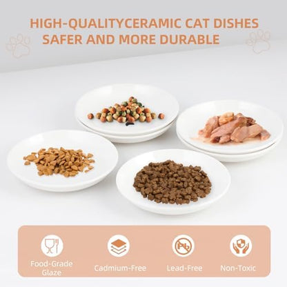 6 Pack Cat Food Bowl, Ceramic Cat Bowls, Anti Whisker Fatigue Cats Bowl Set - Image 5