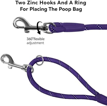 Long Dog Training Leash，Heavy Duty Reflective Rope Lead for Small Medium Large Dogs ，6FT 10FT 15FT 30FT 50FT for Training, Walking, Backyard, Camping (Purple, 15FT) - Image 4