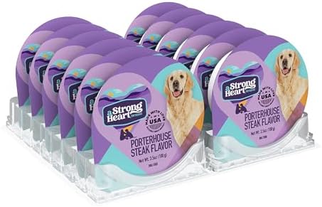 A Strong Heart Porterhouse Steak Flavor Dog Food Cups, 3.5oz, 12-Pk by AStrongHeart