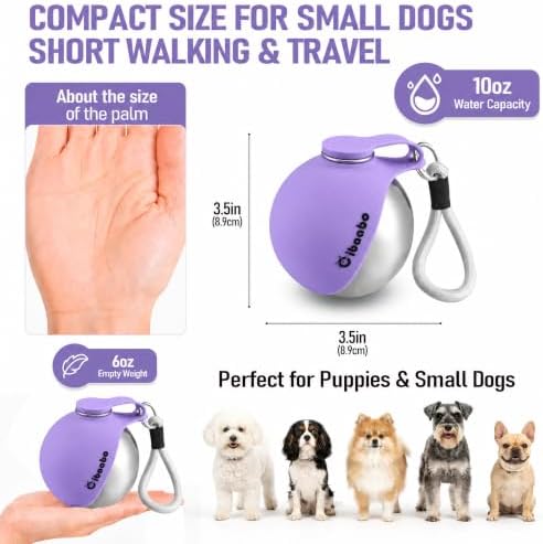 Cibaabo Portable Dog Water Bottle with Collapsible Silicone Bowl 10 oz - Image 4