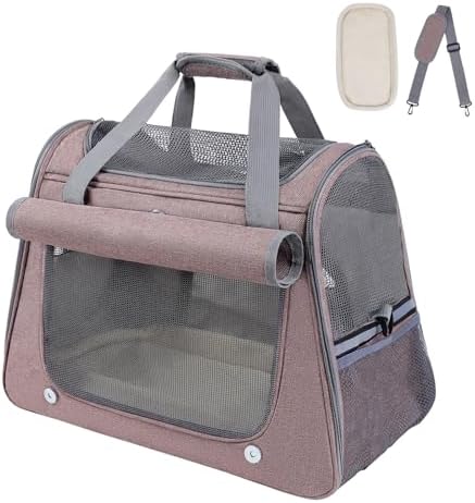 Airline Approved Soft-Sided Pet Carrier for Cats & Small Dogs - Ventilated Travel Bag with Removable Mat, Under 15 lbs, Red by YooxArmor