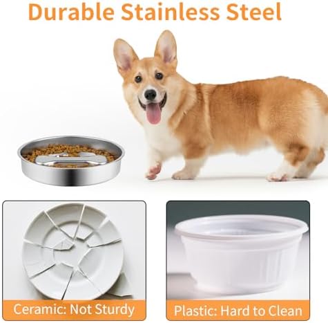 Novery Non-Slip Stainless Steel Slow Feeder Dog Bowl, 2-Cups - Image 4