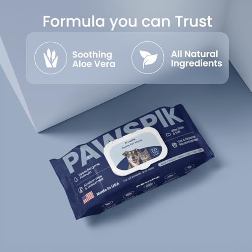 PawsPik Made in USA Premium Pet Wipes, Dog & Cat, Large, 100 Count - Image 3