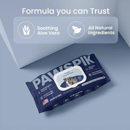 PawsPik Made in USA Premium Pet Wipes, Dog & Cat, Large, 100 Count - Image 3