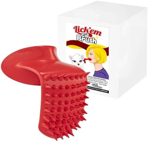 Lick'em Tongue Cat Brush – Funny Novelty White Elephant Gag Gift for Cat Lovers by FairlyOddNovelties