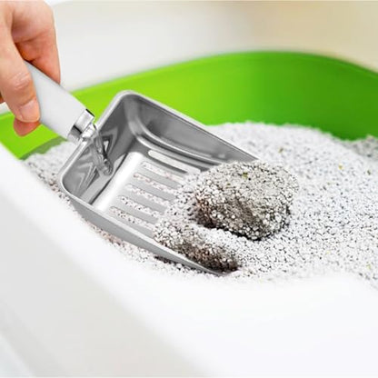 Cat Litter Scoop - Stainless Steel Metal Cat Litter Scoop-Sturdy Mesh Scooper - Mesh Shovel-Easy to Clean - Suitable for Cat Litter Box -Grey White-Christmas - Image 7