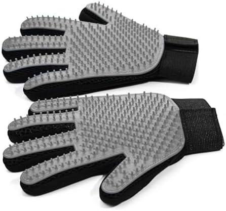 NVNAN Pet Hair Removal Glove for Dogs & Cats, 2-Pack Gray by NVNAN