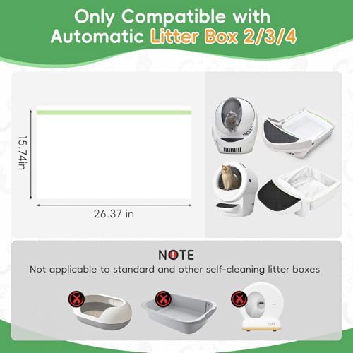 120 Count Cat Litter Bags for Litter Box Robot 4/3/5, Pre-Separated Thick Self-Cleaning Litter Box Liners, Heavy Duty Drawstring Litter Bags for Automatic Litter Box, 26.4" x 15.7" - Image 5