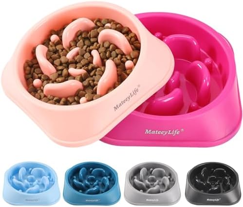 MateeyLife 2-Pack Slow Feeder Dog Bowls, 2 Cups, Dog Puzzle Feeder Bowl by MateeyLife