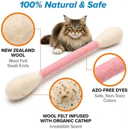Glaciart One XXL Swabs Cat Toys with Catnip - 2 Pk | Durable for Chew, Cute Cat Toys Interactive Kitty for Boredom, Exercise, & Play | Filled w/Organic Catnip for Anxiety & as Digestive Aid - Image 4
