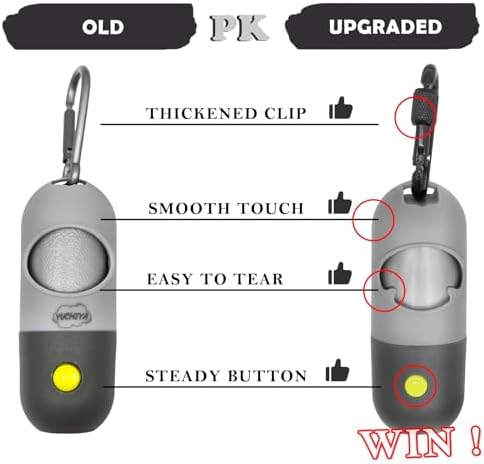 Dog Poop Bags Holder with LED Flashlight|Pet Waste Bags Dispenser for Leash|Doggie Potty Bags Container with Leak-proof Pet Trash Bags and Accessories (2 Holders 30 Bags, Grey and Black) - Image 3