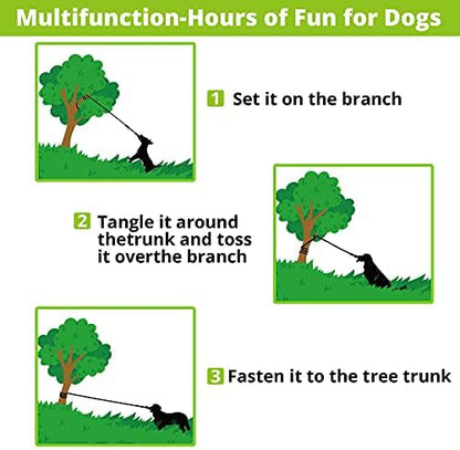 Dog Hanging Bungee Tug Toy: Interactive Tether Tug-of-War for Pitbull Small to Large Dogs to Exercise and Fun Solo Play - Durable Retractable Tugger Dog Rope Toy with 2 Chew Rope Toys - Image 6
