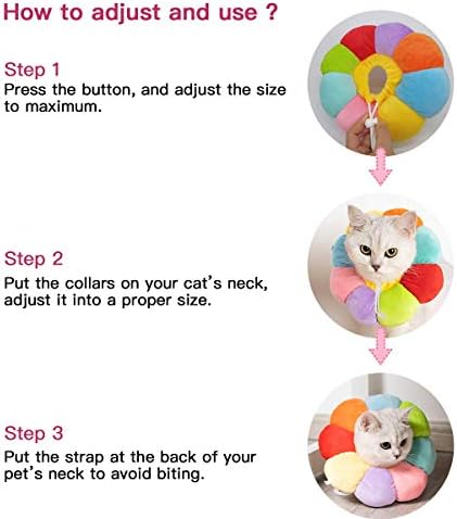 Cat Small Dog Recovery Collar, Cute Neck Cone After Surgery, Adjustable Pet E Collar, Wound Healing Protective Cone Surgery Recovery Elizabethan Collars for Small Pet (XS(Within 3lb)) - Image 6