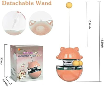 Cat Treat Dispenser Tumbler Interactive Puzzle Feeder, Cat Snacks Temptations Ball Food Puzzle Toy - Image 2