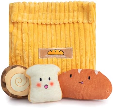 Hollypet Squeaky Hide and Seek Dog Toys for Small and Medium Dogs, Bread by Hollypet