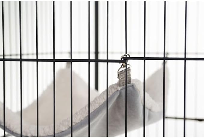 Prevue Pet Products Replacement Hammock - Cat Accessories for Cages, Hanging Bed, Soft & Comfortable with Metal Clips for Hanging, for Guinea Pigs, Rats, Ferrets, Chinchillas, & Small Animals - Gray