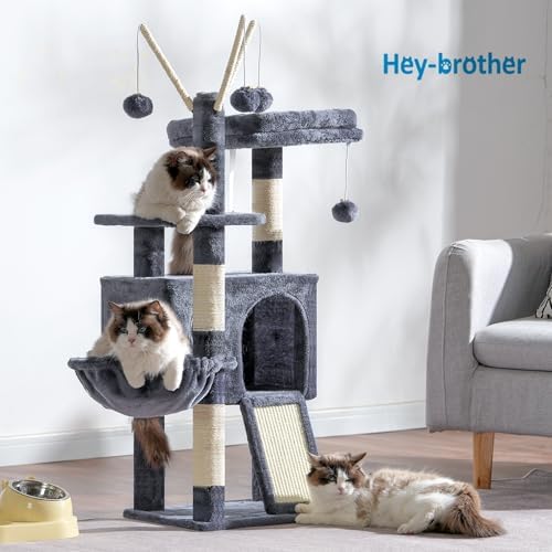Hey-brother Cat Tree Tower with Removable Toys, Scratching Posts, MPJ008SG - Image 7