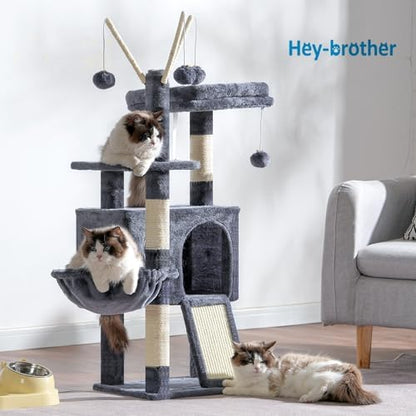 Hey-brother Cat Tree Tower with Removable Toys, Scratching Posts, MPJ008SG - Image 7