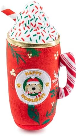 Haute Diggity Dog Howliday Cheer Mug Plush Dog Toy, Drink Parody Chew Toys by HauteDiggityDog