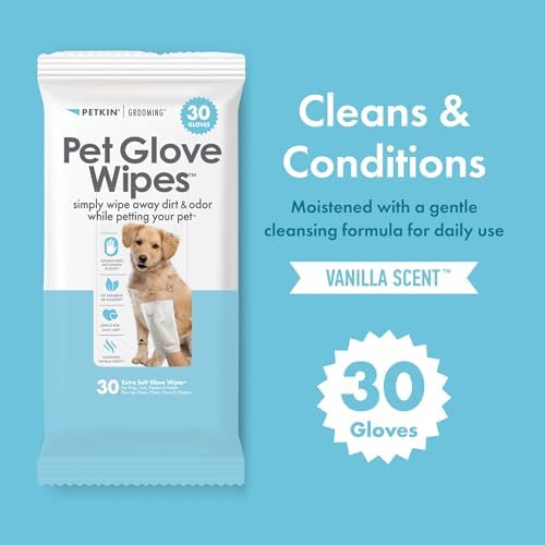 PETKIN PET Glove Wipes Dog and CAT Grooming Wipes, 30 Count - Image 4