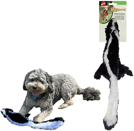 SPOT Skinneeez Skunk 23-Inch Stuffing-Free Plush Dog Toy – Realistic Design with 2 Squeakers – Durable, Soft Polyester for Medium & Large Dogs – Tug, Fetch & Shake Play – for Moderate Chewers by SPOT