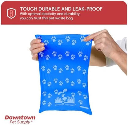 Downtown Pet Supply Poop Bags for Dogs with Dispenser, 500 Count - Leak-Proof Dog Waste Bags and Bone-Shaped Dog Poop Bags Holder for Leash - Rainbow with Paw Prints, 12.5" x 8.5" - Image 6