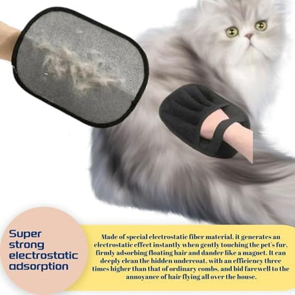Pet Hair Removal Tool, Electrostatic Pet Hair Removal Gloves,Dog and Cat Hair Remover Grooming Gloves Set for Couch, Clothes, Car, Carpet, Bed, Furniture (1 Pack Black) - Image 4