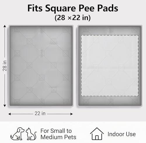ondware Dog Pee Pad Holder, Silicone Potty Tray for Dogs, 28 x 22 in, Gray - Image 2