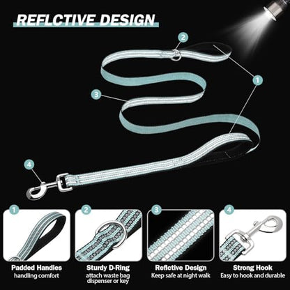 Hikiko 6FT Dog Leash with 2 Padded Handles Reflective - Image 4