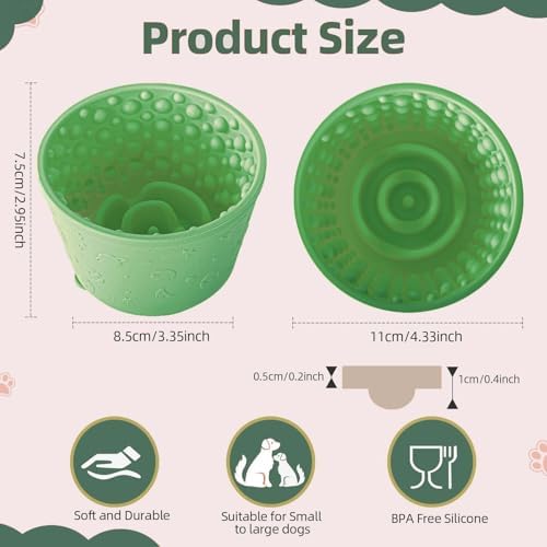 Dog Lick Bowl, Non-Slip Freeze Slow Feeder Small Medium, 1.6 Cup - Image 2