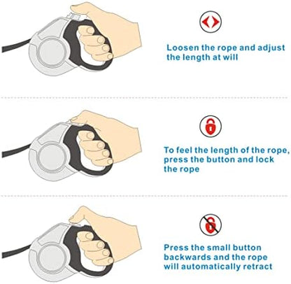 Idepet Heavy Duty Retractable Dog Leash Steel Chain 16ft Pet Leashes - Image 5