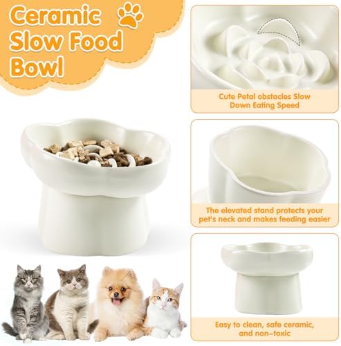 Cat Slow Feeder Bowl Set,1 Pcs Pastel Series Cat Plate for Dry and Wet Food - Image 6