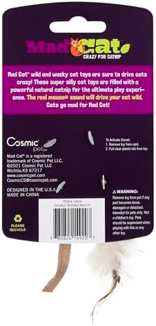 Mad Cat Double Trouble Mice Catnip Cat Toy with Real Mouse Sound, 2 Pack - Image 2