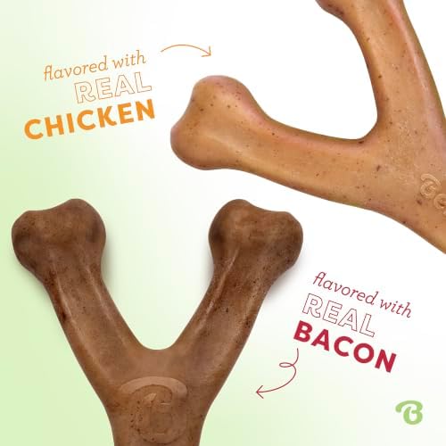 Benebone 2-Pack Wishbone Durable Dog Chew Toy for Aggressive Chewers, Real Bacon & Chicken, Made in USA, Medium - Image 2