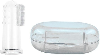 Pet Finger Toothbrush Set – Soft Silicone Toothbrush for Dogs & Cats – Gentle Finger Brush for Small Pets Dental Care (Clear Box Set) by MIXNEX