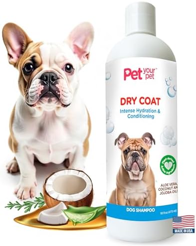Natural Dog Shampoo for Dry Coats, 16 Fl Oz by PETYOURPET