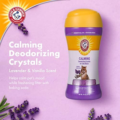 Arm & Hammer Cat Litter Deodorizing Crystals, Lavender and Vanilla, 15 Oz - Image 2