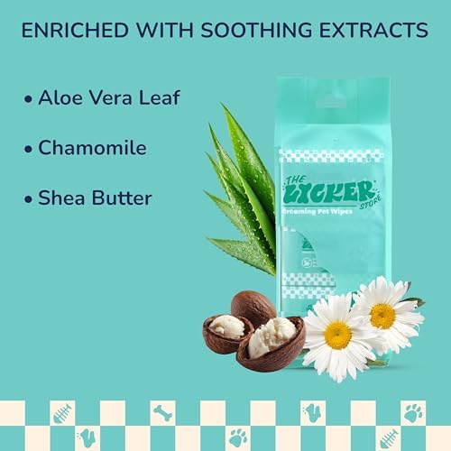 Mini Dog Body Wipes, Hypoallergenic Pet Grooming Cloths with Aloe Vera Chamomile Plus Shea Butter, Unscented for Paws and Face, Deodorizing Hydrating, 48 Count 6 Packs PWP1008A - Image 5