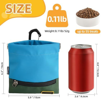 LIOPARD Portable Dog Treat Pouch, Hands-Free Pet Training Snack Bag with Carabiner, Auto-Closing Nylon Fabric Dog Walking Bag for Outdoor Use & Puppy Travel (Yellow) - Image 2