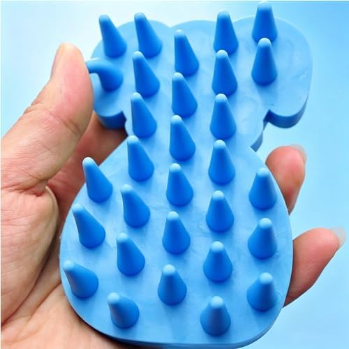 Pet Bath & Massage Brush,Pet Grooming Brush,Soft Rubber Scrubber for Brushing,Massaging,Bathing,Shampooing and Reducing Hairballs (Blue, Style 1) - Image 5