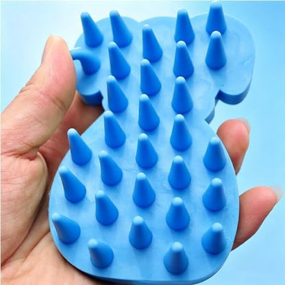 Pet Bath & Massage Brush,Pet Grooming Brush,Soft Rubber Scrubber for Brushing,Massaging,Bathing,Shampooing and Reducing Hairballs (Blue, Style 1) - Image 5