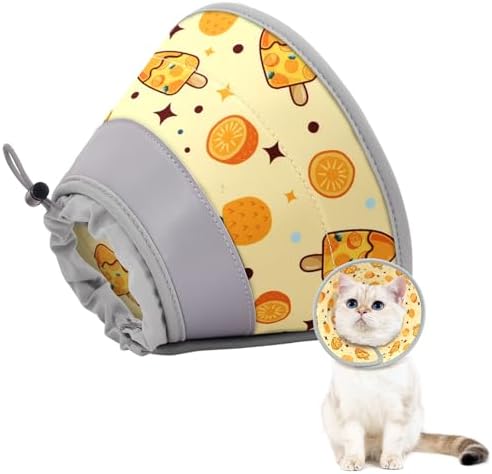 Cat Cone Collar Soft to Stop Licking, Adjustable, Foldable Lightweight Kitten Cones After Surgery Recovery for Cats & Kittens, Cat Cone Alternative, Easy Eating (Orange, S) by GoGoPaw