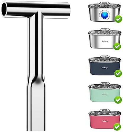 Cat Water Fountain Stainless Steel T-Faucet by Rellaty