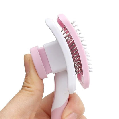 A Cute Pet Self Cleaning Slicker Brush for Small Dogs, Cats and Rabbits, Used for Hair Removal, Massage and Grooming, Combining Elegance and Practicality