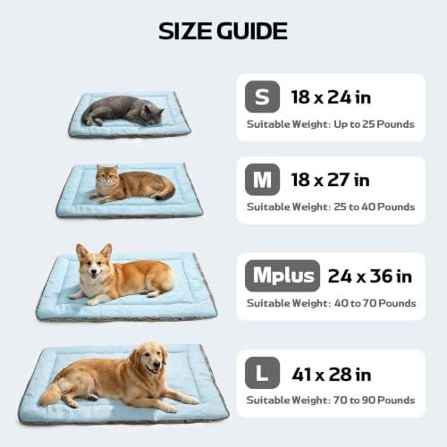Cooling Mat for Cats, Self Warming Cat Bed, Reversible Warm & Cooling Cat & Small Dog Bed, Washable Dog Crate Pad, Dual-Sided Year Round Pet Pad for Cats Kittens Small Medium Dogs, Ideal for Crate - Image 6