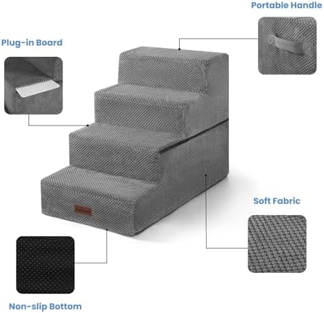 Aodisman Dog Steps for Bed & Couch,18.5" H 4-Step Pet Stairs for Small Dogs - Image 7