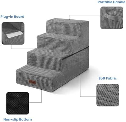 Aodisman Dog Steps for Bed & Couch,18.5" H 4-Step Pet Stairs for Small Dogs - Image 7