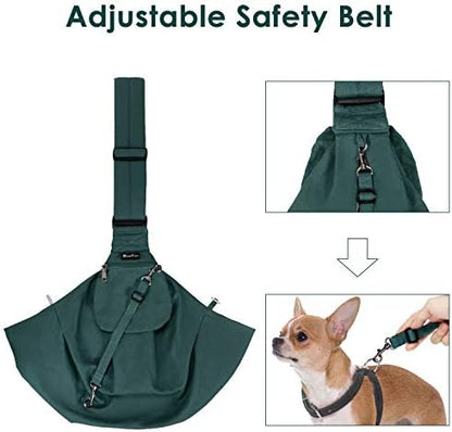 SlowTon Dog Carrier Sling - Thick Padded Shoulder Strap Adjustable, Green M - Image 3