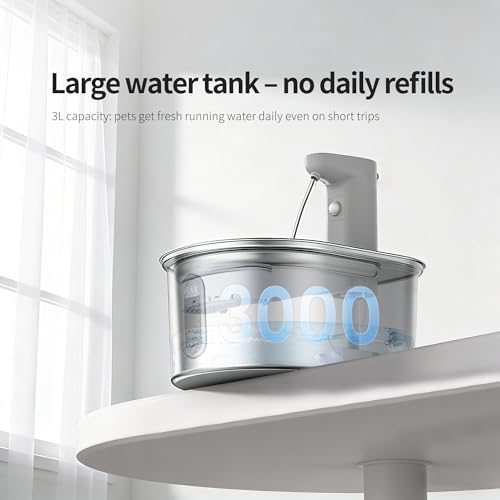 Wireless Cat Water Fountain Cordless Stainless Steel 108oz/3.2L - Image 6