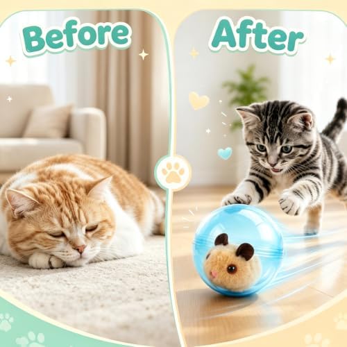 Self-Rolling Interactive Cat Ball - Mouse - Automatic Obstacle Avoidance - Image 3
